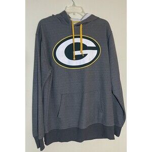 NFL Pro Line Green Bay Packers Hoodie Sweatshirt Men's Large Warm Gray Football